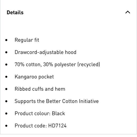 Adidas Black Embroidered Logo Hoodie Drawstring Hooded Sweatshirt - Picture 9 of 13